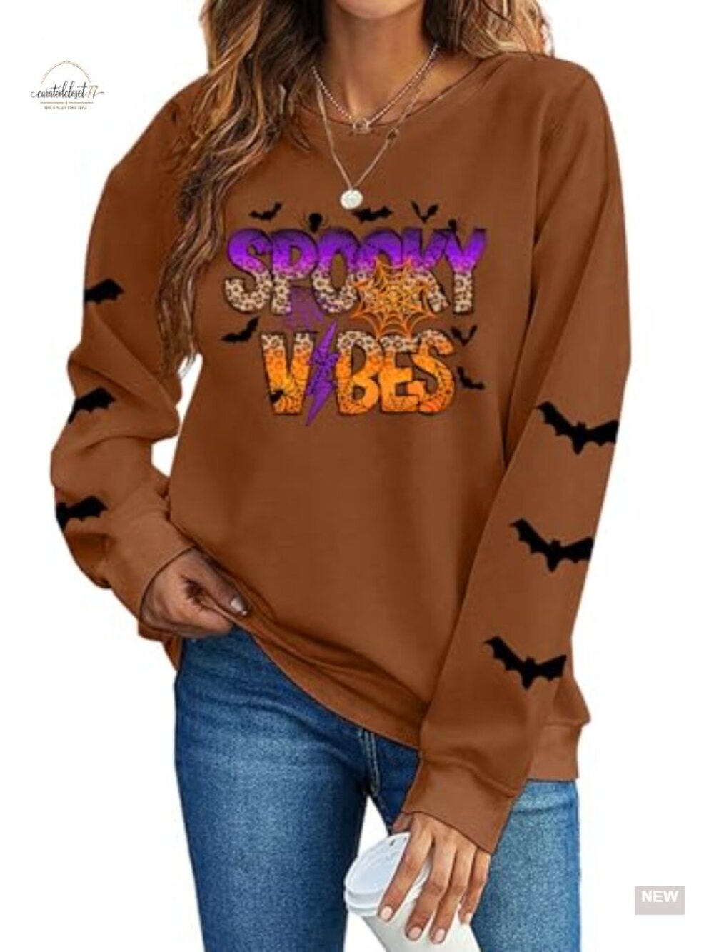 Halloween Sweatshirt Women Funny Ghost Graphic Long Sleeve Crew Neck Pullover